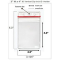 3W x 4H Vinyl Vertical Badge Holders W/Resealable Top